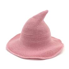 Новинка 2019, вязаная однотонная женская шапка WZCX в Корейском стиле, складная осенне-зимняя остроконечная шапка для Хэллоуина, шляпа для рыбаков 2024 - купить недорого