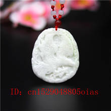 Natural White Chines Jade Eagle Pendant Necklace Charm Jewellery Fashion Accessories Carved Amulet Gifts for Women Men 2024 - buy cheap