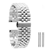 Butterfly Buckle 20/22 mm Silver Stainless Steel Watchband Polishing Metal Watch Band Replacement  with Spring Bars 2024 - buy cheap