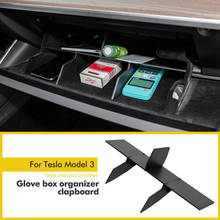 Car Model3 Copilot Storage Box For Tesla Model 3 2021 Accessories Glove Box Sorting Board Layered For Tesla Model Three 2024 - buy cheap