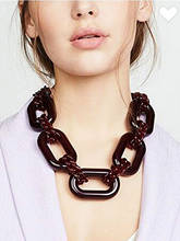 Collar de cadena grande y gruesa de acrílico para mujer, colgante de resina grande, joyería de diseño 2024 - compra barato