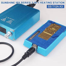 Sunshine T12A-x3-Estación de soldadura 3 en 1, herramienta de reparación de placa base para Iphone 6, 7, 8, X, Xs, Max, 11pro, plataforma de desmontaje de calefacción de Cpu 2024 - compra barato