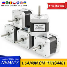 Free shipping 5pcs 40mm 4-lead Nema17 Stepper Motor 42 motor Nema 17 motor 42BYGH 1.5A (17HS4401) motor for CNC XYZ 2024 - buy cheap