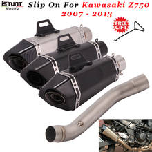 Motorcycle Exhaust Escape Muffler Modified Middle Link Pipe Silencer，with DB Killer Slip On For Kawasaki Z750 2007-2013 2024 - buy cheap