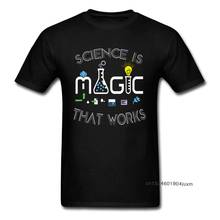 Футболка мужская с надписью «SCIENCE IS MAGIC THAT WORKS Geek», 100% хлопок 2024 - купить недорого