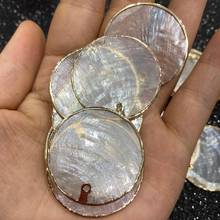 1 piece Natural round mirror shell pendant size 30x30 mm mother-of-pearl loose beads diy shell loose as necklace pendant 2024 - buy cheap