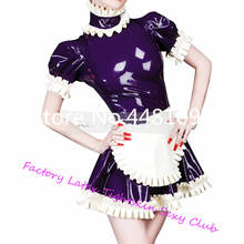 Latex Lolita Laced Dresses with Apron Cosplay Dress Sexy Maid Costumes Plug Size Custom Made sexy halloween costume 2024 - buy cheap