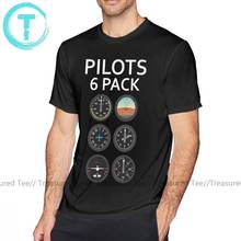 Camiseta de piloto de aviador para hombres, camisa divertida de manga corta con estampado de piloto, seis paquetes, instrumentos de avión, 100 de algodón, 6xl 2024 - compra barato