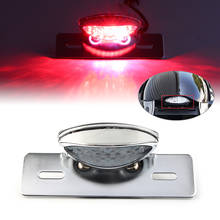 Chrome Rear License Plate Brake Stop Tail Light Red LED Bracket Holder for Cafe Racer Motorcycle 2024 - buy cheap