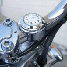 Универсальные водонепроницаемые часы с креплением на руль мотоцикла 7/8 для Harley, Honda, Yamaha, SUZUKI, черные, серебристые 2024 - купить недорого