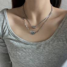 New Trend Punk Necklace Asymmetry Design Minimalism Silvery Jewelry For Women Party Charm Clavicle Chain Best Birthday Gift 2024 - buy cheap