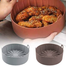 Air Fryer Pot Silicone Air Fryer Basket Heat-resistant Non-stick Pan, Large, 19cm, Gray 2024 - buy cheap