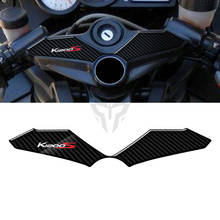 3d carbon-look motocicleta superior tripla braçadeira jugo adesivo console suporte de direção caso adesivo para bmw k1200s 2004-2008 2024 - compre barato