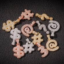 Bubble Question Mark Dollar Symbol Pendants & Necklaces Charm Cubic Zircon Men Women Hip Hop Jewelry 2024 - buy cheap