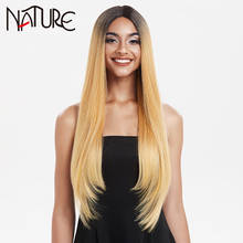 NATURE Cosplay Wigs For Black Women Straight Hair Synthetic Part Lace Wig 30 Inch Fake Hair Ombre Blonde Heat Resistant Fiber 2024 - buy cheap