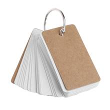 Papel kraft binder anel fácil flip cartões flash estudo almofadas de memorando diy papelaria 2024 - compre barato