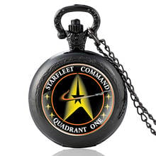 Уникальный Межзвездный логотип черный стеклянный кабошон винтажные кварцевые карманные часы мужские и женские кулон ожерелье часы подарки 2024 - купить недорого
