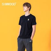 Футболка SIMWOOD SJ170807 мужская с логотипом, модная рубашка из 2021 хлопка, брендовая одежда, высокое качество, большие размеры, лето 100% 2024 - купить недорого