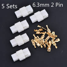 5 Sets 6.3mm 2 Pin  Electrical Wire Connector Male Female Cable Terminal Plug Kits Motorcycle Ebike Car Terminal Plug 2024 - buy cheap