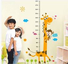 Gráfico de crescimento de altura para crianças, adesivo de parede para quarto infantil, decoração de animais decalque 2024 - compre barato
