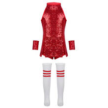 Kids Girls Shiny Sequins Sleeveless Tops with Shorts Socks Street Dancing Dress Set Stage Performance Hip-hop Jazz Dance Costume 2024 - buy cheap