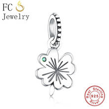 FC Jewelry Fit Original Brand Charms Bracelet Pulsera 925 Sterling Silver Clover Bead Pendant Women For Making Berloque 2019 2024 - buy cheap