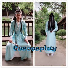Mo dao zu series tv the untamed lan zhan/lan wangji traje de cosplay conjunto completo de fantasia antiga chinesa hanfu para natal 2024 - compre barato