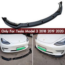 Alerón delantero para faldón Modelo 3, accesorio Protector de labio delantero para Tesla modelo 3 2021, de fibra de carbono ABS 2024 - compra barato