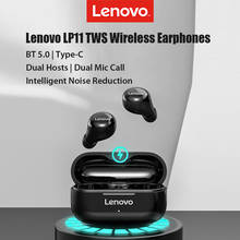 Новинка оригинальные Lenovo LP11 TWS Мини Bluetooth наушники беспроводные наушники 9D стерео спортивные водонепроницаемые гарнитуры с микрофоном XE05 2024 - купить недорого