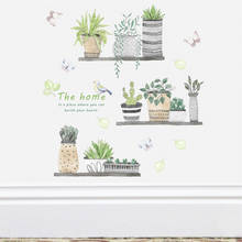 Adesivo de parede de borboleta e flor, plantas bonsai e jardim, decoração para casa, sala de estar, cozinha, pvc, decalques de parede, faça você mesmo, decoração de arte de mural 2024 - compre barato