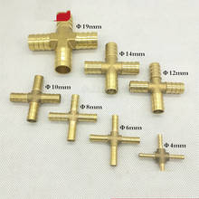 Accesorios de tubería de cobre, 10 piezas + way, Conector de 4 vías para manguera de 4mm, 6mm, 8mm, 10mm, 12mm, 14mm, 16mm, Pagoda, JF1997 2024 - compra barato