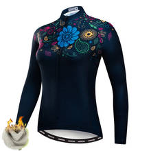 Winter Cycling Jersey Women Thermal Fleece Long Sleeve Bike Jersey MTB Bicycle Jacket Windproof Cycling Shirt Camisa Ciclismo 2024 - buy cheap