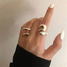 Vintage Irregular Geometry Metal Open Ring Silver Color Party Index Finger Rings Accessories Jewelry for Women 2024 - buy cheap