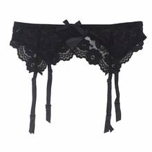 Cinturón de gasa para mujer, lencería liguero para, con lazo de encaje Floral, Color negro/blanco, regalo, GA1002 2024 - compra barato