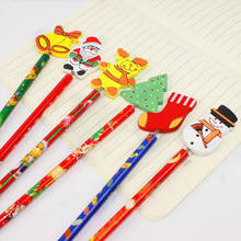 Xmas DIY Christmas children's stationery navidad Cartoon pencil Santa Claus Kindergarten kerst primary school gifts noel 6pcs 2024 - buy cheap