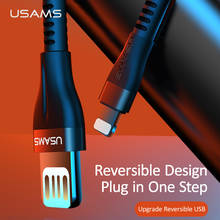 USAMS Reversible USB Cable for iPhone X Xs Fast Transmission&Charging Data Cable for iPad iPhone 8 7 Mobile Phone Charger Cord 2024 - buy cheap