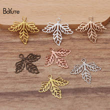 BoYuTe (200 Pieces/Lot) 23*25MM Metal Brass Filigree Leaf Charms Diy Hand Made Jewelry Accessories Wholesale 2024 - buy cheap
