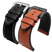 Italian leather silicone bottom  for PAM441/111 fat sea 0359/312 male 22mm 24m watch strap 2024 - buy cheap