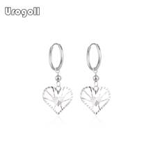 Noble 925 Sterling Silver Heart Drop Earrings Gift For Women Romantic Anniversary Party Earring Silver 925 Jewelry Gifts 2024 - buy cheap