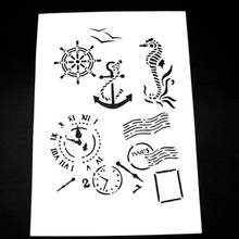 Stencils Coloring Embossing Clock Seahorse Painting Templates Crafts DIY Scrapbooking Album Diary Stamp Decoration Reusable 2024 - buy cheap