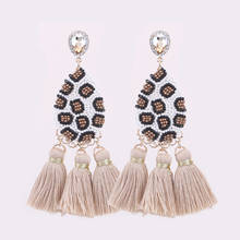 Boho Beads Tassel Drop Earrings For Women Oorbellen Vintage Wedding Trendy Fringed Girls Party Gifts Statement Earrings Jewelry 2024 - buy cheap