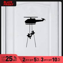 Cartoon Helicopter Wall Stickers Vinyl Waterproof Home Decoration Accessories Home Decor Art Mural Home Decorations Pvc Decal 2024 - buy cheap