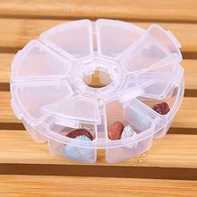 Portable Clear Round Guitar Picks Fishing Case Storage Organizer Medicine Box 8 Grids Container Jewelry Necklace Holder  2024 - buy cheap