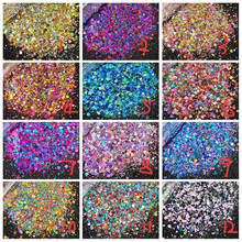 (50g=0.11lb=1.76oz) 3D Mixed Size/Color Sequins Nail Glitter Flakes Purple Hexagon Spangles Paillette Nail Art Decoration M*D 2024 - buy cheap