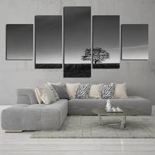 Céu cinza e árvores pretos pôster decorativo minimalista tela pintura decoração parede de casa imagens para sala de estar 2024 - compre barato