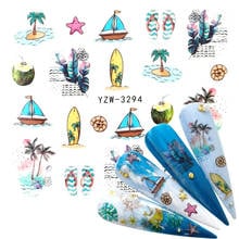 2022 New Arrival 1 PC Nail Art Summer Beach Water Design Tattoos Nail Sticker Decals for Beauty Manicure Tools 2024 - buy cheap