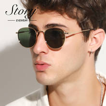 STORY-Gafas De Sol redondas De estilo Retro para hombre y mujer, lentes De Sol De estilo clásico, con montura De Metal, para conducir, S9068A, 2020 2024 - compra barato