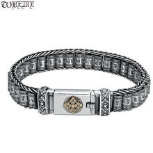 Handmade 925 Silver Tibetan Prayer-wheel Bracelet Tibetan Six Words Bracelet Vintage Sterling Silver Buddhist Vajra Bracelet 2024 - buy cheap