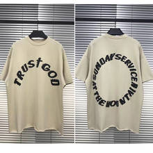 High Street Kanye West Sunday Service T-Shirt Men Women 1:1 Oversize Apricot Top Tee 3D Printing Kanye Holy Spirit T shirt 2024 - buy cheap