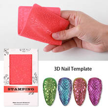 3d relevo prego estêncil arte do prego molde de impressão de silicone molde de unhas em pó cromo pigmento diy manicure ferramenta 2024 - compre barato